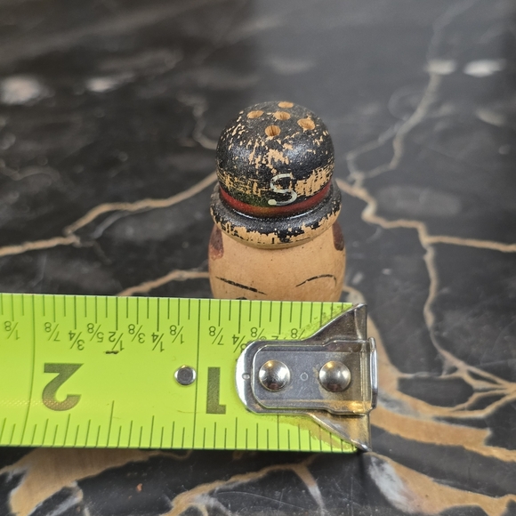Vintage Figural Wood Man Single Salt Shaker w/ Bowler Hat Hand Painted Japan - Picture 10 of 10